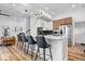 Bright, modern kitchen featuring a large island with seating and stainless steel appliances at 244 N Summit St, Indianapolis, IN 46201