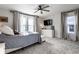 Bedroom with large windows, ceiling fan, and plush carpeting for a cozy feel at 4350 N College Ave, Indianapolis, IN 46205