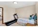 This bright bedroom features a twin bed and is ready for personalization at 5737 Misty Ridge Cir, Indianapolis, IN 46237