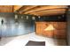 Inside view of this unique shed with a custom built-in bar and finished interior at 5967 Oak Hill East Dr, Plainfield, IN 46168