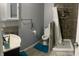 Updated bathroom with modern fixtures, including a tiled shower, and comfort-height toilet at 6808 Summer Time Dr, Indianapolis, IN 46226