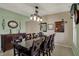 Dining room showcases a large table, buffet, stylish decor, and coordinated mirrors at 7233 Capel Dr, Indianapolis, IN 46259