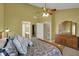 Spacious main bedroom featuring a ceiling fan, sitting area, ensuite bath, and natural light at 7233 Capel Dr, Indianapolis, IN 46259