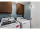 Functional laundry room featuring modern washer and dryer units at 8336 Woodall Dr # Kr, Indianapolis, IN 46268