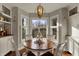 Cozy breakfast nook with a round table illuminated by a stylish hanging light fixture at 9334 Seascape Dr, Indianapolis, IN 46256