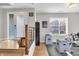 Basement transformed into a home gym with workout equipment, natural light, and a clean, organized space at 1842 Central Ave, Indianapolis, IN 46202