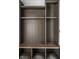 A built-in mudroom bench and shelving area with dark brown paint at 19909 Windsor Park Blvd, Westfield, IN 46069