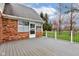 Spacious back deck with access to the sunroom, ideal for outdoor relaxation and entertaining at 222 Wellington Pkwy, Noblesville, IN 46060
