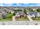 Beautiful aerial shot of a distinguished neighborhood, revealing perfectly manicured lawns, trees, and various home styles at 3629 Pete Dye Blvd, Carmel, IN 46033
