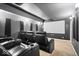 Finished basement home theater features tiered seating and a projection screen at 368 Westbrook Ct, Columbus, IN 47201
