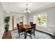Well lit dining room features hardwood floors, a wood table, and decorative rug at 3862 Penzance Pl, Carmel, IN 46032