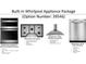 Image of a Whirlpool 30-in single electric wall oven with built-in microwave and a 36-in gas cooktop with vented wall-mount canopy hood at 5314 Noble Crossing W Pkwy, Noblesville, IN 46062