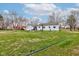 Large backyard featuring well-maintained lawn and mature trees offering privacy at 5902 Sunset Dr, Indianapolis, IN 46239
