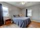 Comfortable bedroom with hardwood floors, two windows, and neutral gray paint creates a relaxing and inviting space at 5902 Sunset Dr, Indianapolis, IN 46239