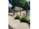 The entrance to the community pool is fenced and has posted pool hours at 6010 Fawnwood Dr, Greenwood, IN 46143