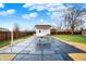 Backyard featuring a covered pool, a spacious lawn, and a shed at 6958 W Brier Creek Dr, New Palestine, IN 46163