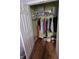 Bedroom closet with clothing racks and shelves for organized storage at 8160 Shores Edge Way, Indianapolis, IN 46237
