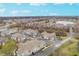 Beautiful aerial perspective of an expansive townhouse community with a serene lake backdrop at 1160 Falcon Rdg, Carmel, IN 46280