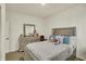 Cozy bedroom featuring soft bedding, coordinated pillows, and elegant furniture, perfect for relaxation at 1347 Shaw Ln, Shelbyville, IN 46176