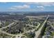 Wide aerial shot showcasing a residential neighborhood with tree-lined streets, sidewalks, and diverse home styles at 1351 Sullivans Rdg, Zionsville, IN 46077