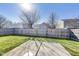 Backyard featuring lawn, patio, and privacy fence at 1850 Blue Pine Ln, Indianapolis, IN 46231