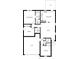 Detailed 2D floor plan showcases the home's layout, including room dimensions and total area at 1850 Blue Pine Ln, Indianapolis, IN 46231