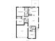 Detailed floor plan of a 1258 sq ft home, including bedroom and kitchen dimensions with total layout at 1850 Blue Pine Ln, Indianapolis, IN 46231