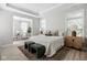 Serene main bedroom featuring large windows, tray ceilings, and a cozy sitting area at 2786 Kipling Dr, Carmel, IN 46033