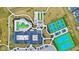 Aerial view of community amenities including pool, clubhouse, and tennis courts at 3121 Arkle Rd, Westfield, IN 46074