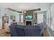 A cozy living room featuring a fireplace, built-in shelves, and plenty of natural light at 3121 Arkle Rd, Westfield, IN 46074