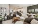 Open-concept living room with modern furnishings and seamless flow to the kitchen and dining area at 3535 Buckner Dr, Westfield, IN 46074