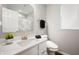 This bathroom features a vanity with drawers, a large mirror, and modern fixtures at 4241 Risen Star Way, Bargersville, IN 46106