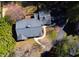 Overhead shot displaying the roof, driveway, walkway and surrounding landscape at 625 Mulberry St, Zionsville, IN 46077