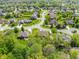 Picturesque aerial of a neighborhood showcasing well-maintained lawns, mature trees, and winding roads at 7732 Ashtree Dr, Indianapolis, IN 46259