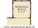 Floor plan of the optional morning room with dimension markings and large windows at 811 Harley Ln, Westfield, IN 46074