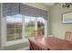 Dining room with large bay window overlooking beautiful green yard space at 999 Box Turtle Ct, Columbus, IN 47201
