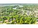 Stunning aerial view of a lakeside community surrounded by lush greenery and sparkling water at 11229 Echo Ridge Ln, Indianapolis, IN 46236