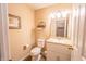 Well-lit half bathroom with vanity, toilet, and decorative accents at 11229 Echo Ridge Ln, Indianapolis, IN 46236