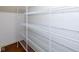 A view of the ample storage in the walk-in closet with wire shelving at 11475 Clay Ct # 102, Fishers, IN 46037