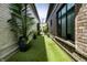 Unique side yard with synthetic lawn and manicured landscaping at 12099 Sigillary Way, Carmel, IN 46032