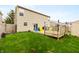 Nice backyard with deck, lush green lawn, great for relaxing and entertaining guests at 14974 Dry Creek Rd, Noblesville, IN 46060