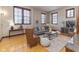 Inviting living room with natural light, hardwood floors, stylish furniture, and neutral color palette at 1529 Alabama N St # H, Indianapolis, IN 46202