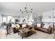 Expansive living area with a fireplace, hardwood floors, and an open layout to the kitchen at 18271 Lake Winds Dr, Westfield, IN 46074