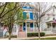 Charming blue two-story house with a lovely front porch and garden at 2067 Rhettsbury St, Carmel, IN 46032