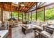 Bright sunroom with wood ceiling and screened-in windows at 224 Brierley Way, Carmel, IN 46032