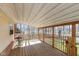 Charming back porch with ample seating and a serene view of the surrounding trees at 251 Howard Rd, Greenwood, IN 46142