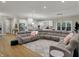 Open-concept living room with a large sectional sofa and an open view to the kitchen at 2753 Stones Bay Dr, Greenwood, IN 46143
