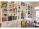 A detailed view of the custom built-in shelving featuring great display space for art and Gathering photos at 355 E Ohio St # 221, Indianapolis, IN 46204