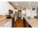 Spacious kitchen with a large island, stainless steel appliances, and ample counter space at 3941 Stratfield Way, Westfield, IN 46074