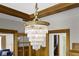 Close-up of crystal chandelier with wood trim at 3960 N Park Ave, Indianapolis, IN 46205